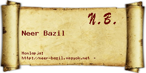 Neer Bazil névjegykártya